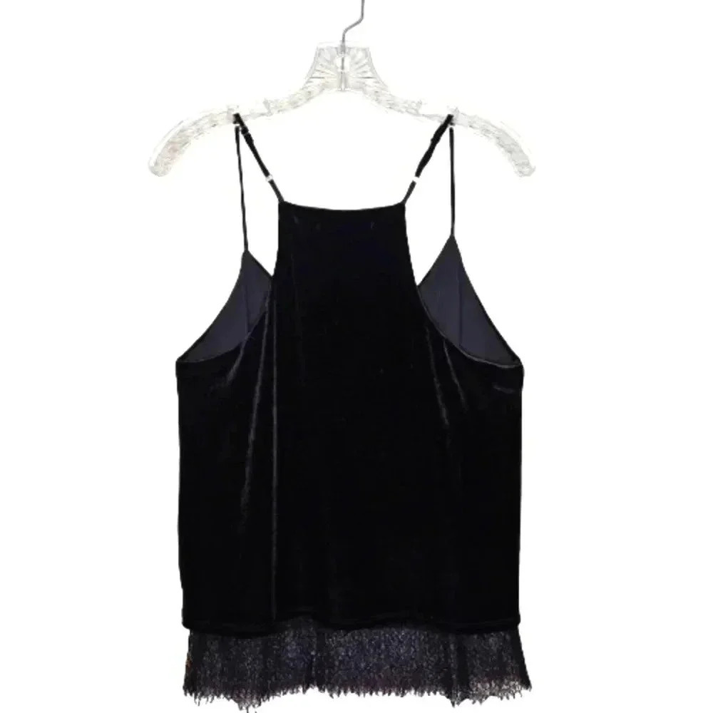 ❤️ LAST CHANCE SALE Harlowe & Graham Black Lace Hem Cami Tank Top Medium - Picture 4 of 8